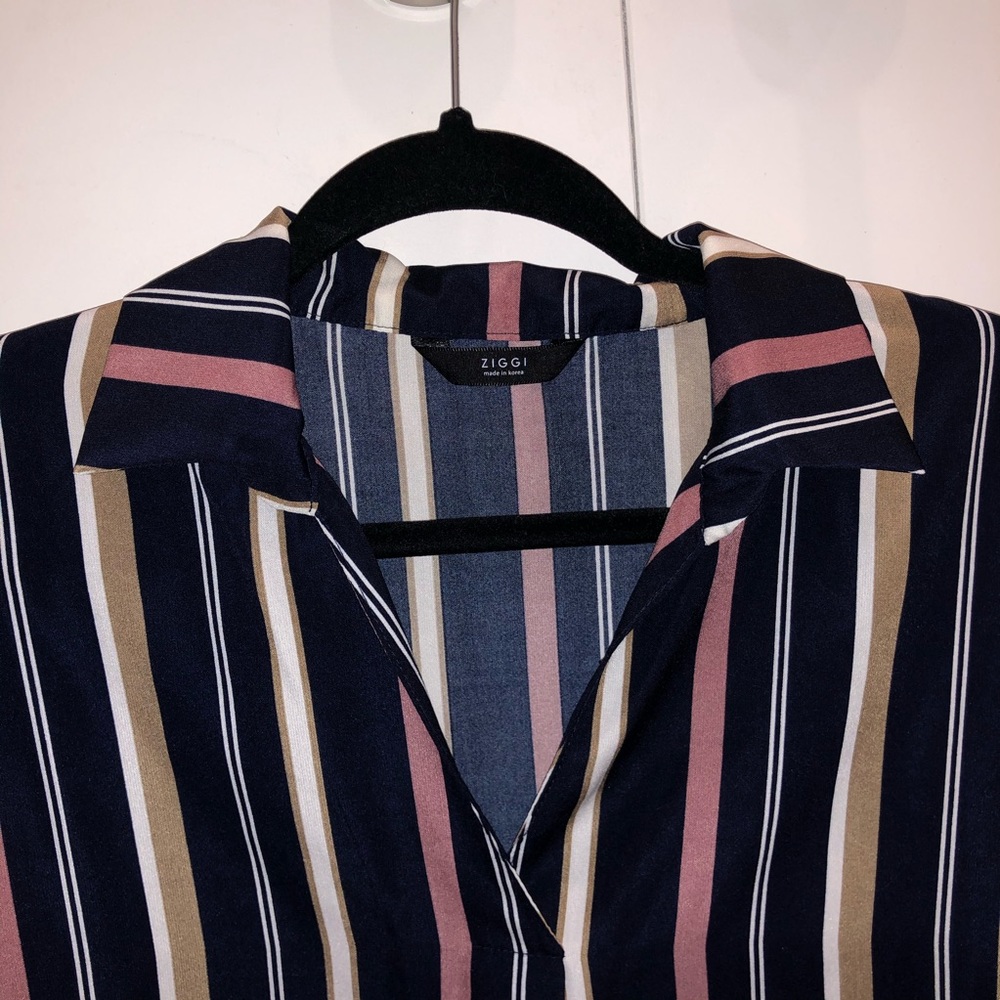 Striped long sleeve blouse